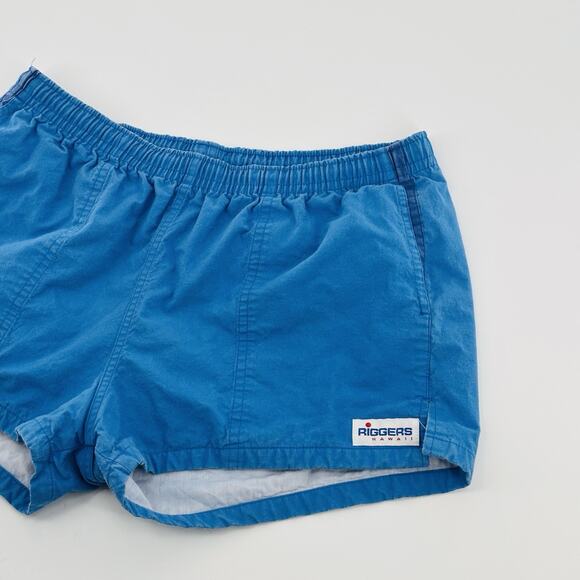 Vintage Riggers Hawaii Shorts Size XL USA Blue Surf Beach VTG 80’s 90’s - Picture 4 of 8